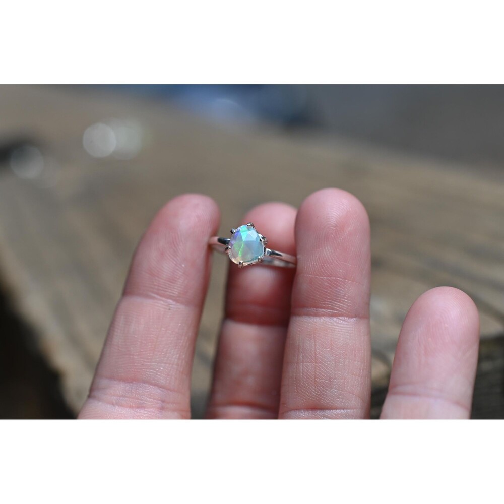Opal engagement ring size 7 in 925 sterling silver